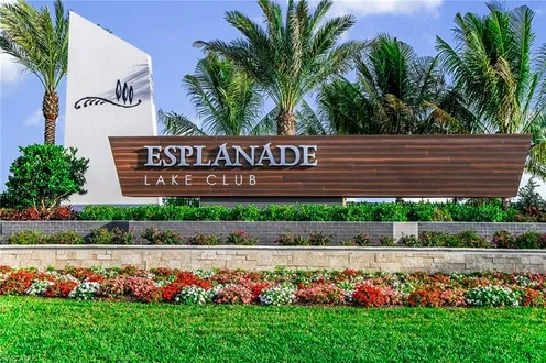 Esplanade Lake Club entrance sign in Fort Myers