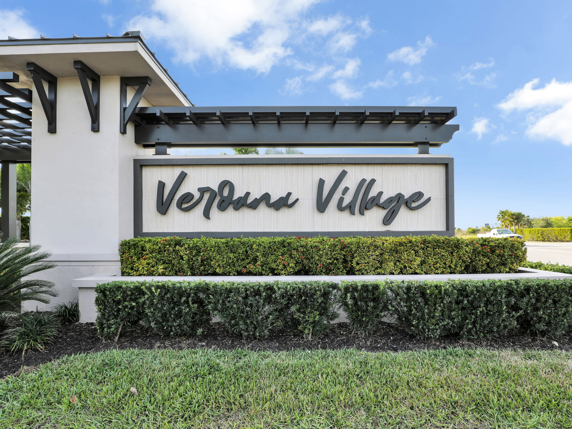 Verdana Village community entrance sign in Estero